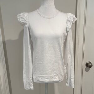 Joe's Jeans White Ruffled Blouse size small NWT